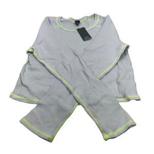 Wild Fable Women's Size XXL Long Sleeve Slim Fit Baby Ribbed Tee Shirt Blue New